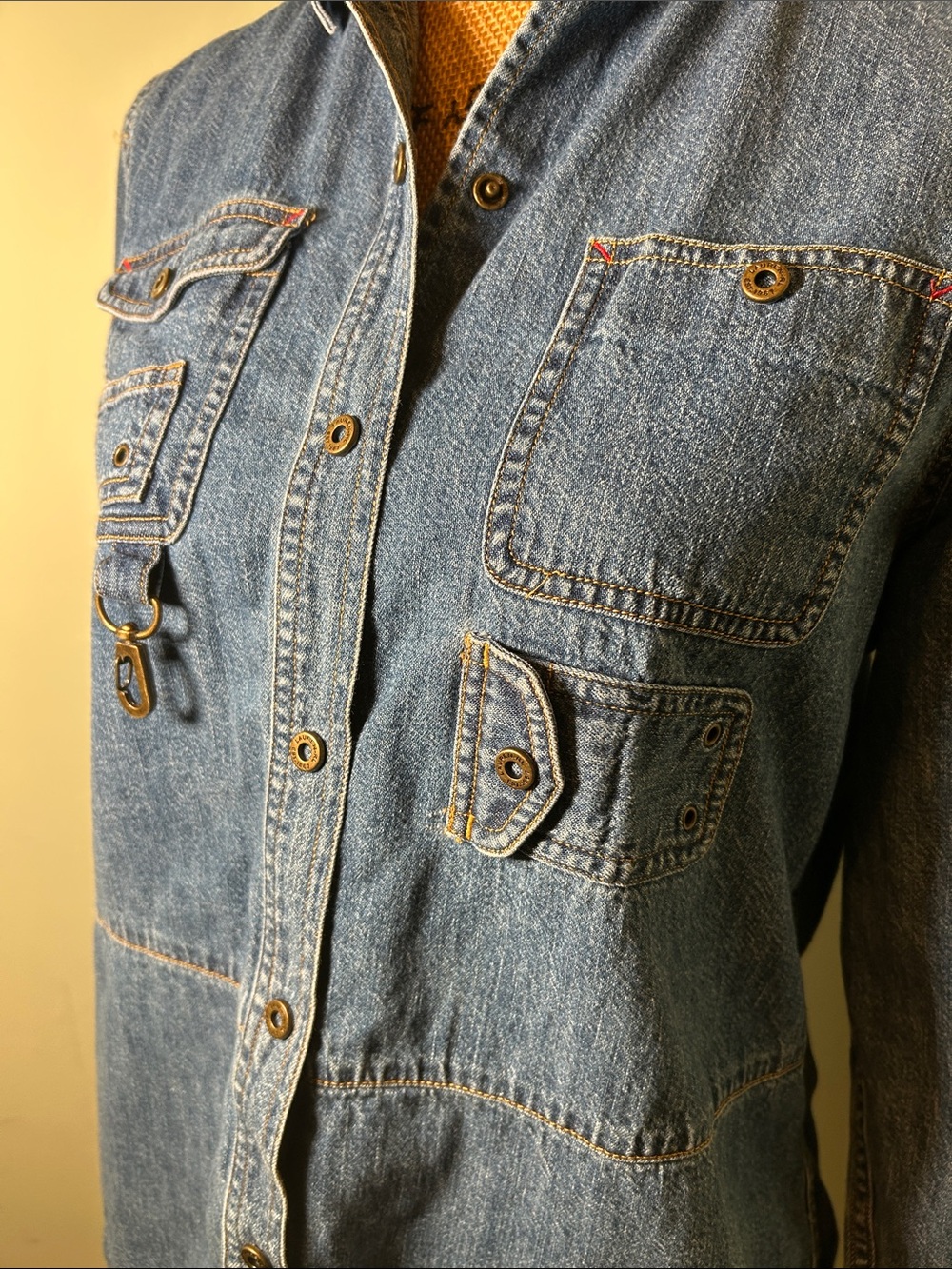 Ralph Lauren Jeans Co Snap Button Down Denim Utility Shacket Shirt 4 - Picture 6 of 14